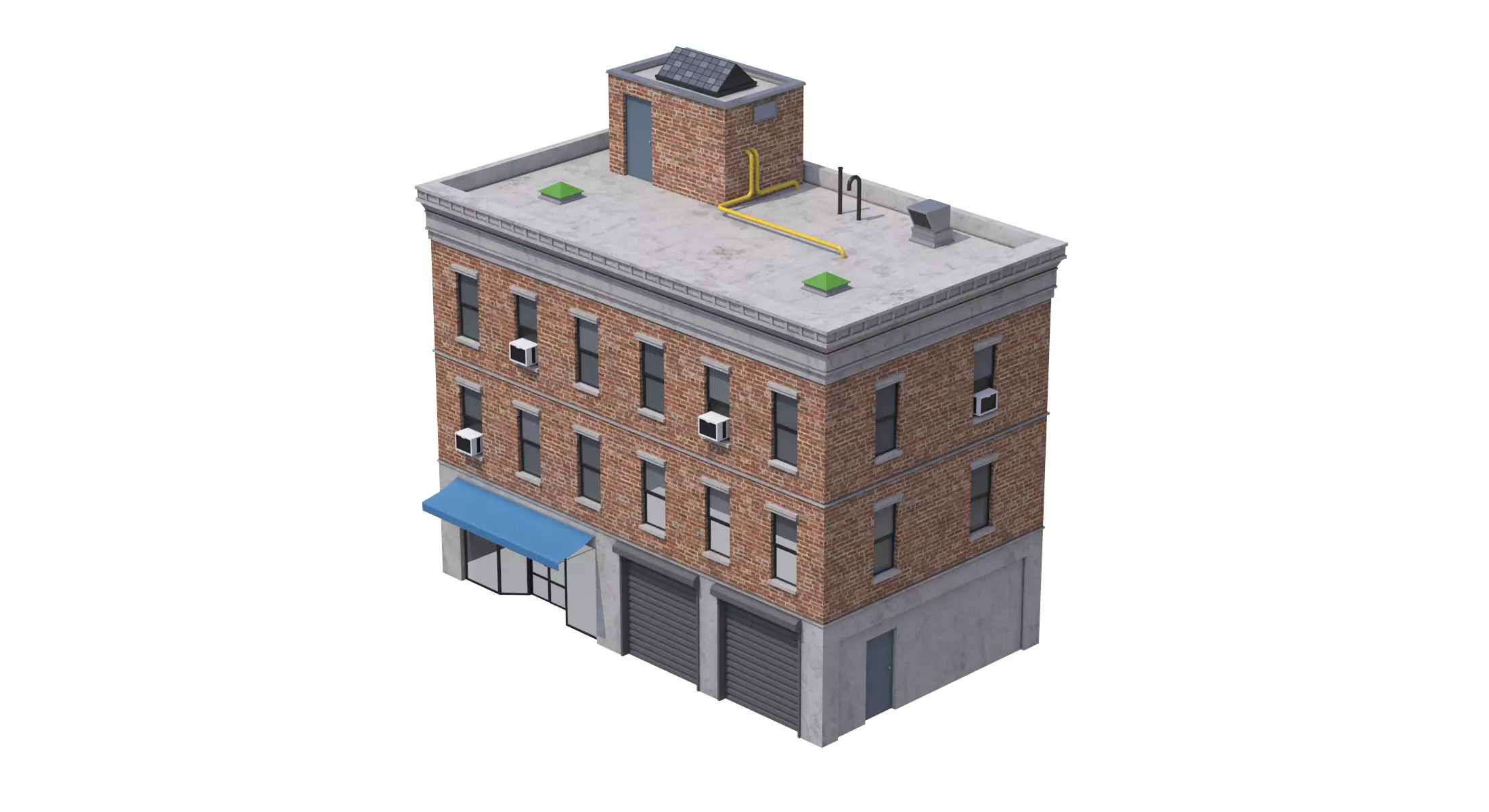 Apartment Building 4 Low-poly 3D model_0