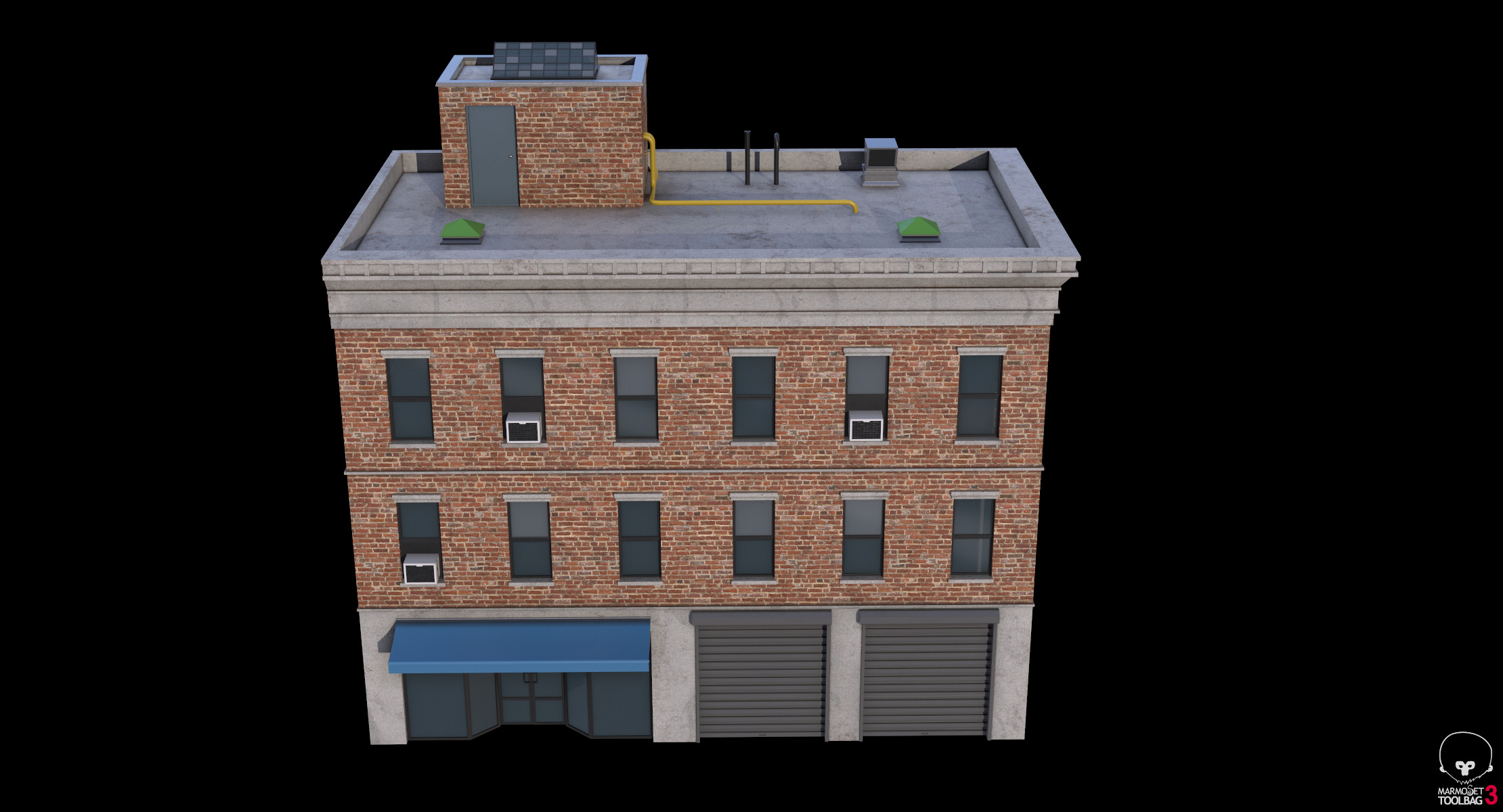 Apartment Building 4 Low-poly 3D model_11