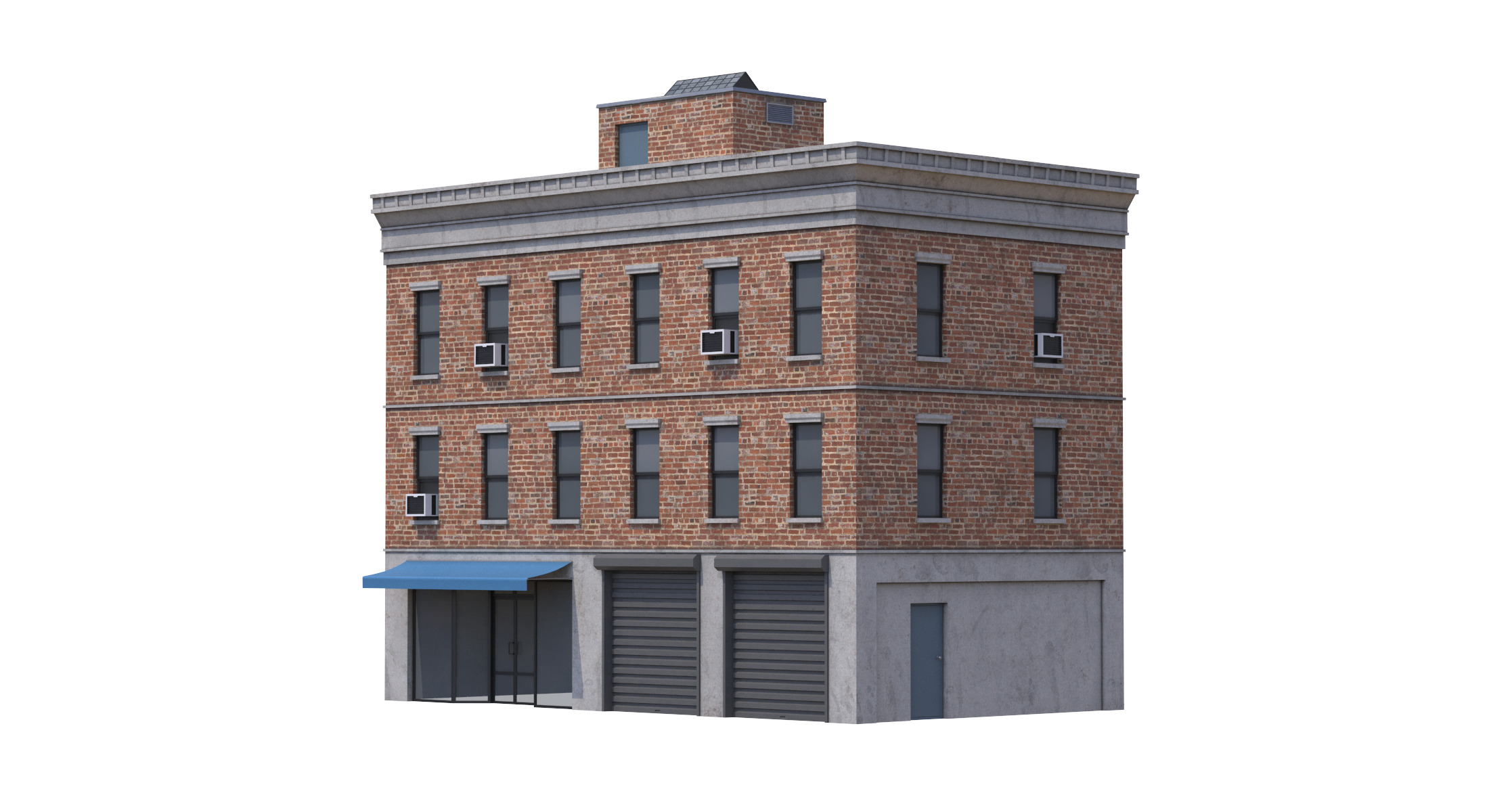 Apartment Building 4 Low-poly 3D model_3