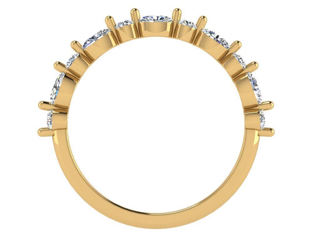 Matching weeding band marquis and round half way around 3D print model_1