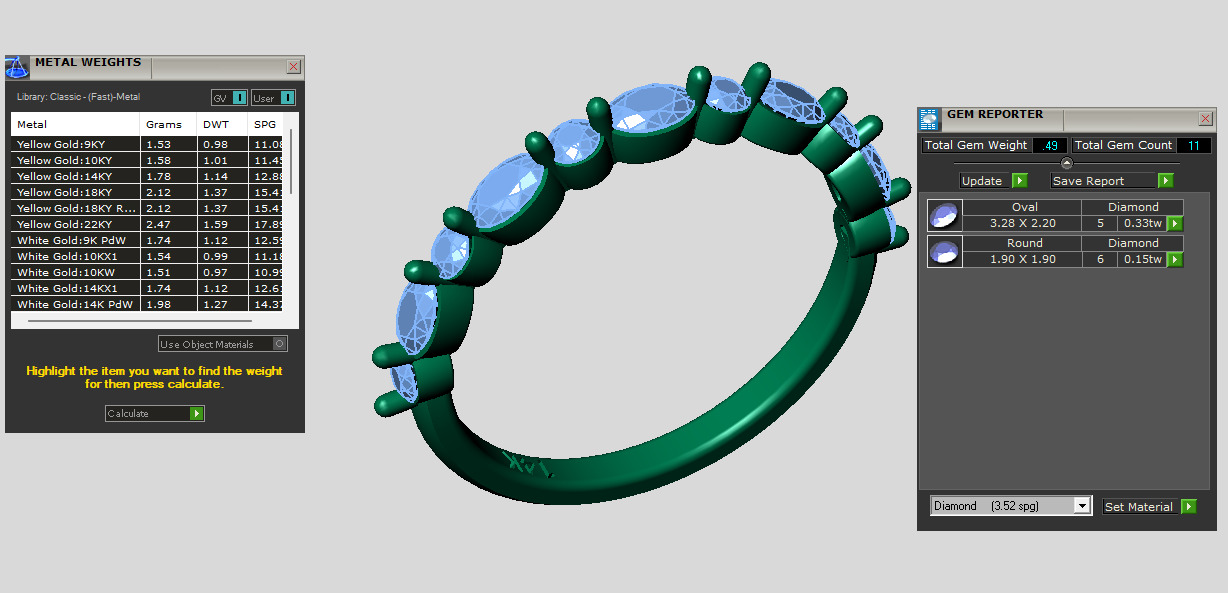 Matching weeding band marquis and round half way around 3D print model_5