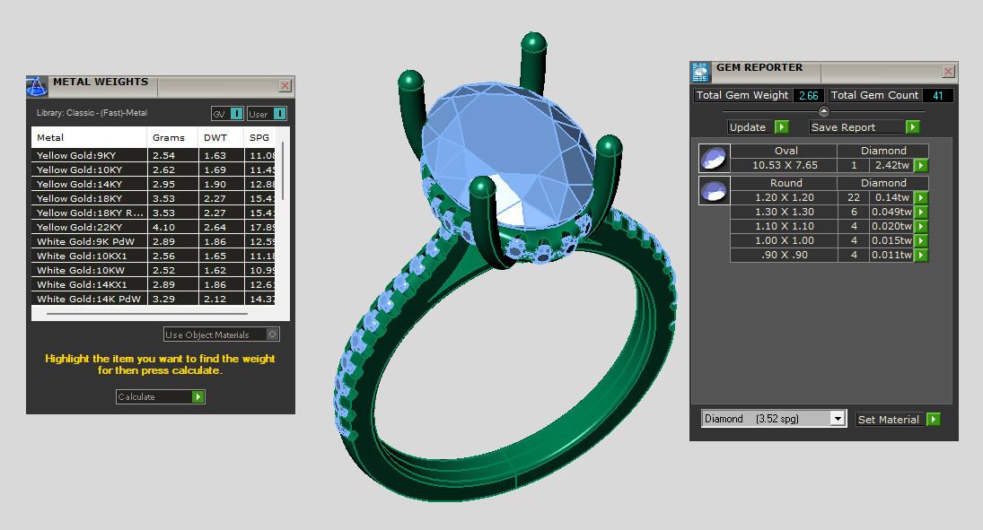 Oval cathedral solitaire with under halo 3D print model_5