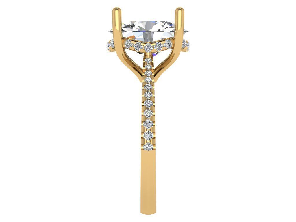 Oval cathedral solitaire with under halo 3D print model_3