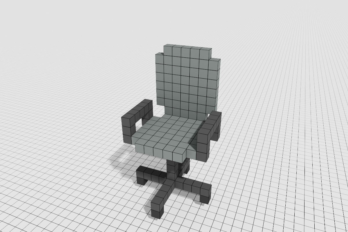 Ultimate Chair and Seating Pack 128 Low Poly Voxel Low-poly 3D model_4