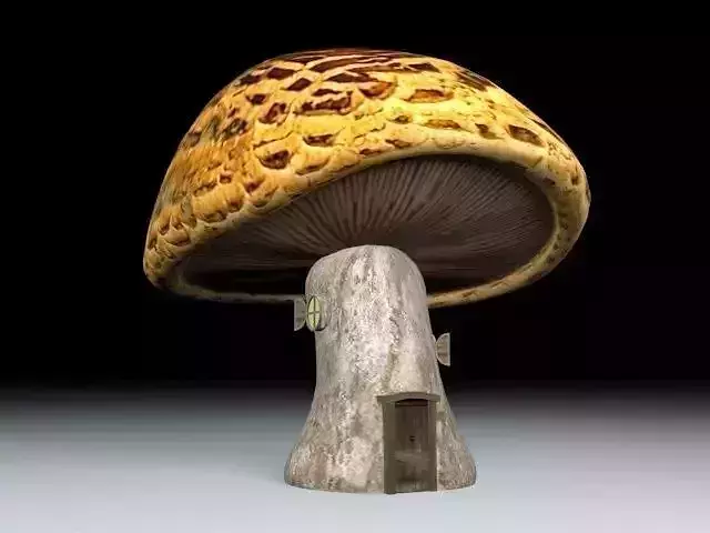 Lowpoly mushroom house