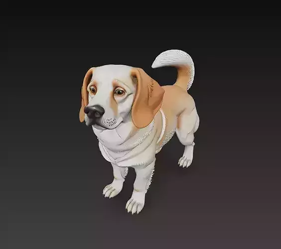 Dog Realistic 3D Model - Low Poly Realistic 