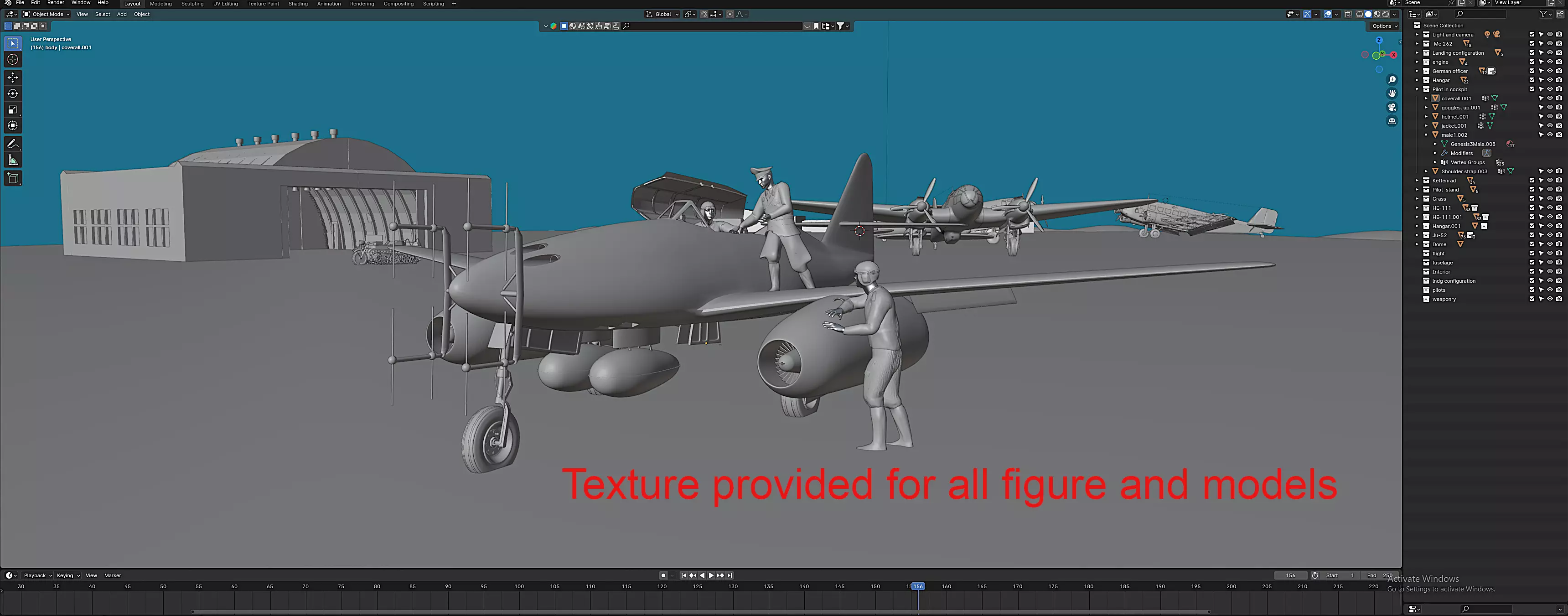 German airfield Free 3D model