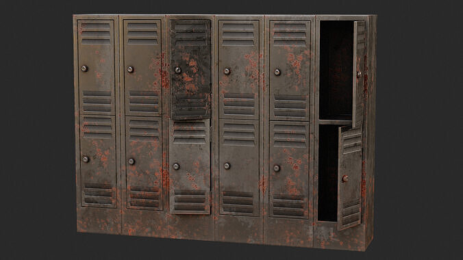 Metal Locker Game Ready Model Low-poly 3D model