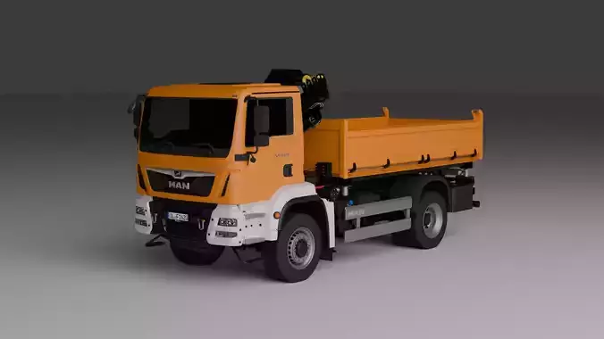 MAN TGM 18320 dump truck with crane