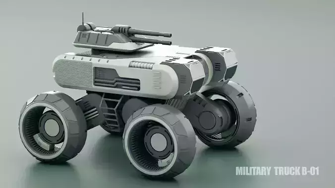 Military Truck B-1 Rigged 3D model