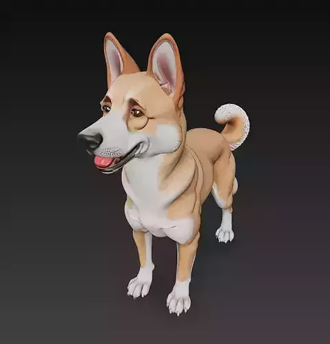 Dog Realistic 3D Model - Low Poly Realistic