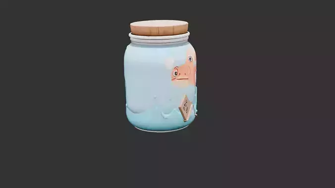 Fish in a Jar Low-poly 3D model