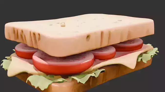 Mysterious Floating Sandwich Low-poly 3D model