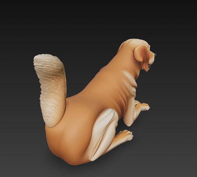Golden Retriever Dog Realistic 3D Model - Low Poly Realistic Low-poly 3D model_5