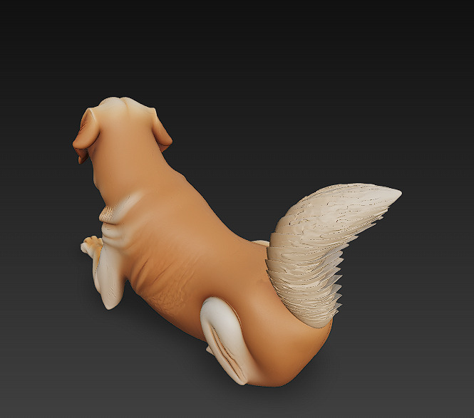 Golden Retriever Dog Realistic 3D Model - Low Poly Realistic Low-poly 3D model_8