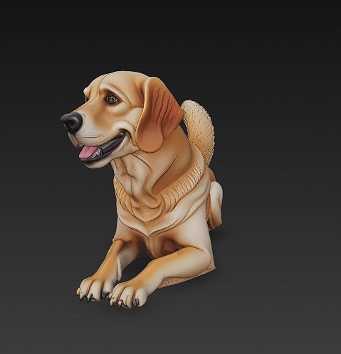 Golden Retriever Dog Realistic 3D Model - Low Poly Realistic Low-poly 3D model_2
