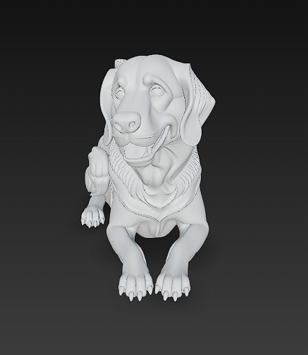 Golden Retriever Dog Realistic 3D Model - Low Poly Realistic Low-poly 3D model_11