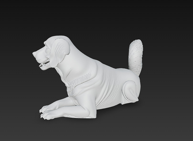Golden Retriever Dog Realistic 3D Model - Low Poly Realistic Low-poly 3D model_10