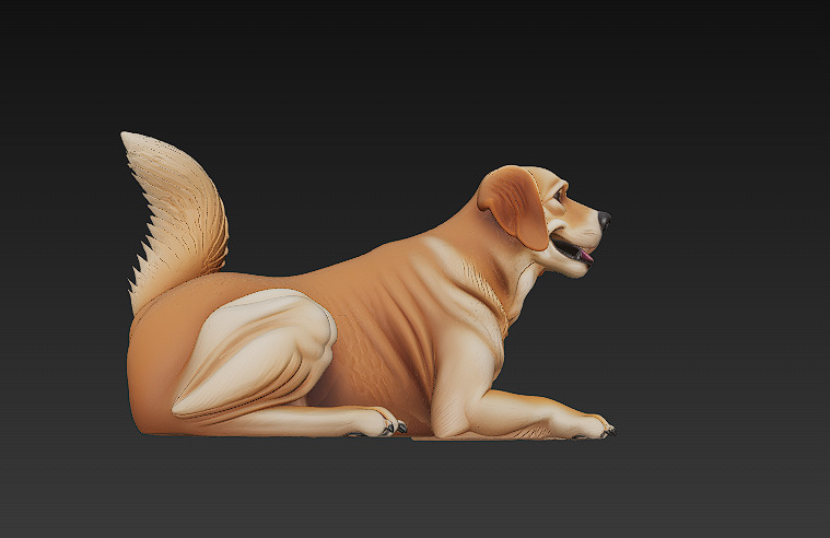 Golden Retriever Dog Realistic 3D Model - Low Poly Realistic Low-poly 3D model_7