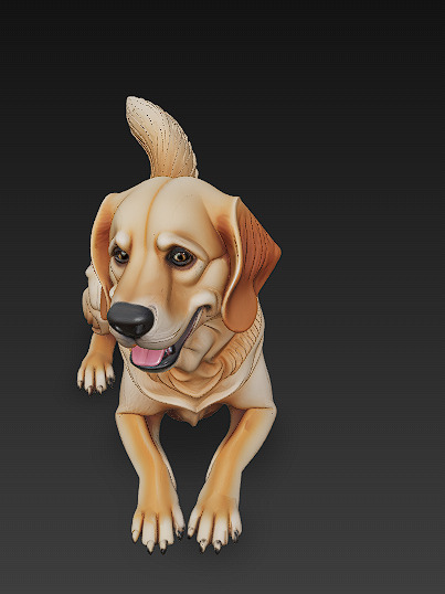 Golden Retriever Dog Realistic 3D Model - Low Poly Realistic Low-poly 3D model_3