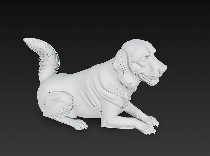 Golden Retriever Dog Realistic 3D Model - Low Poly Realistic Low-poly 3D model_12