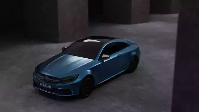 Dark Concrete Car Render Scene - Blender