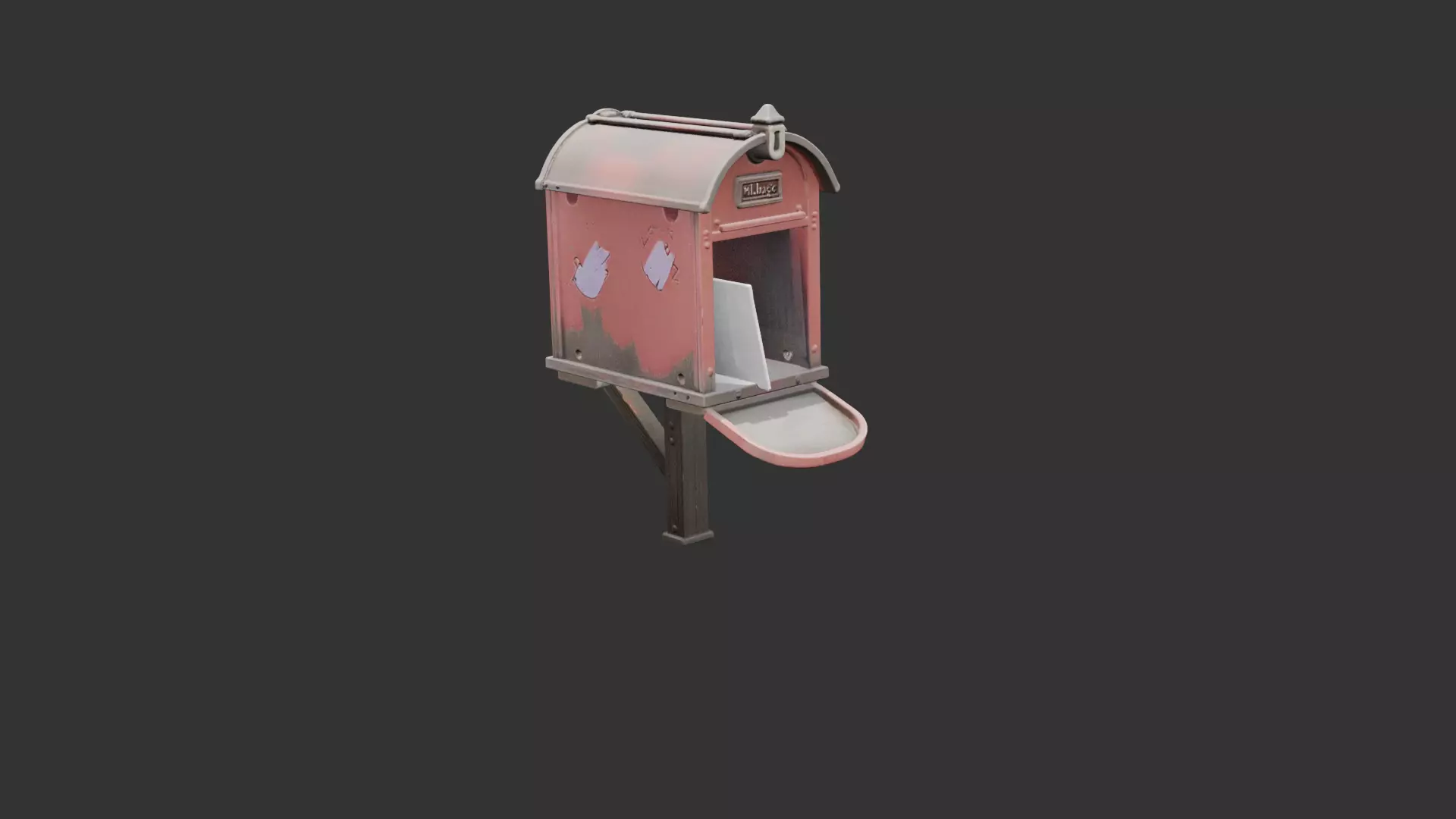 Upside Down Mailbox Low-poly 3D model