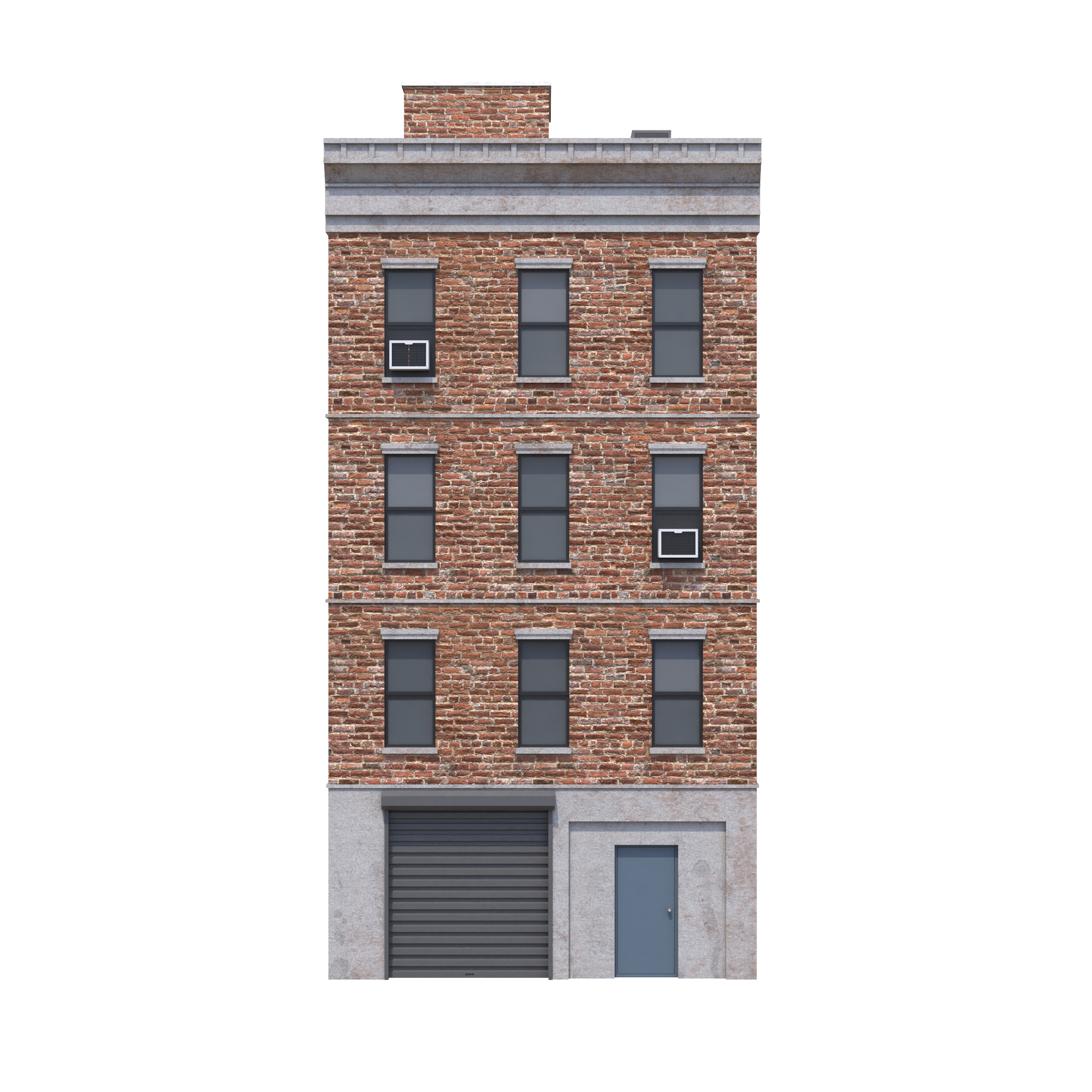 Apartment Building 5 Low-poly 3D model_2