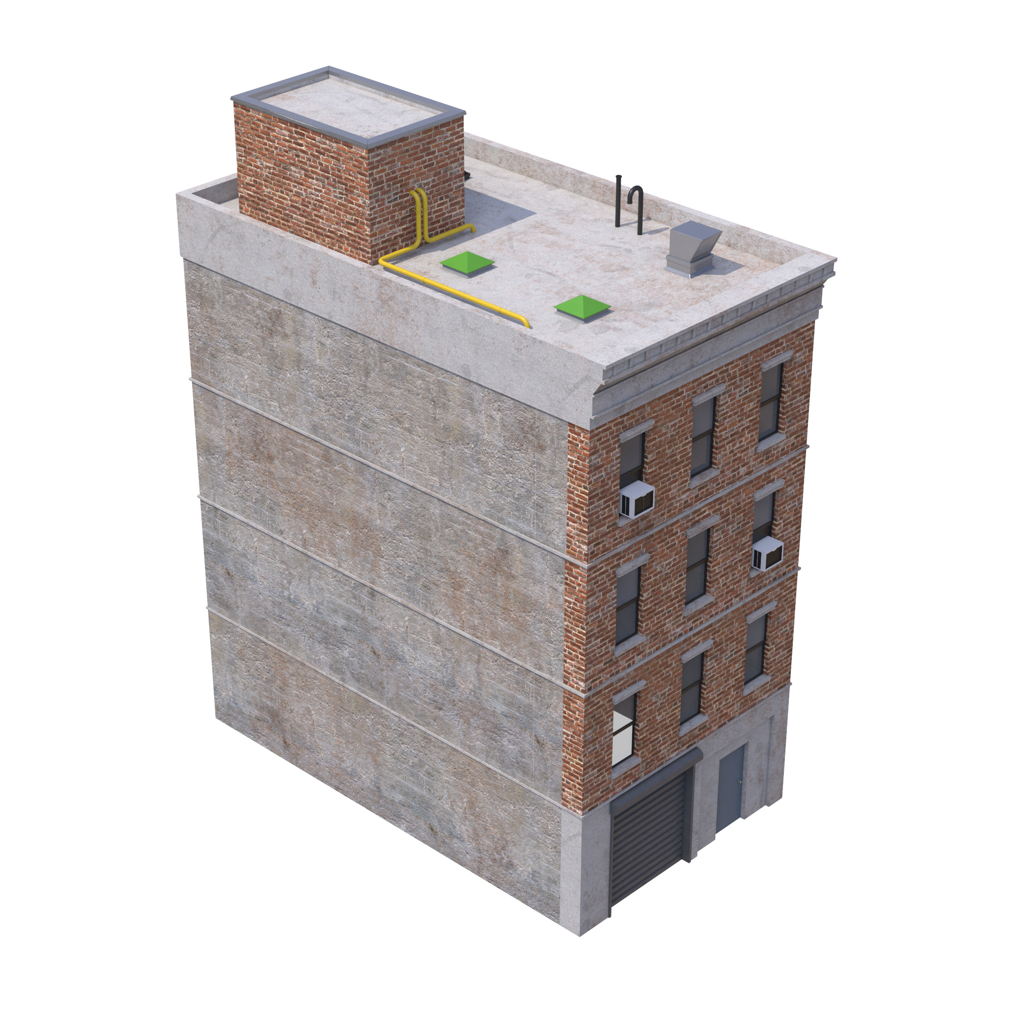 Apartment Building 5 Low-poly 3D model_4