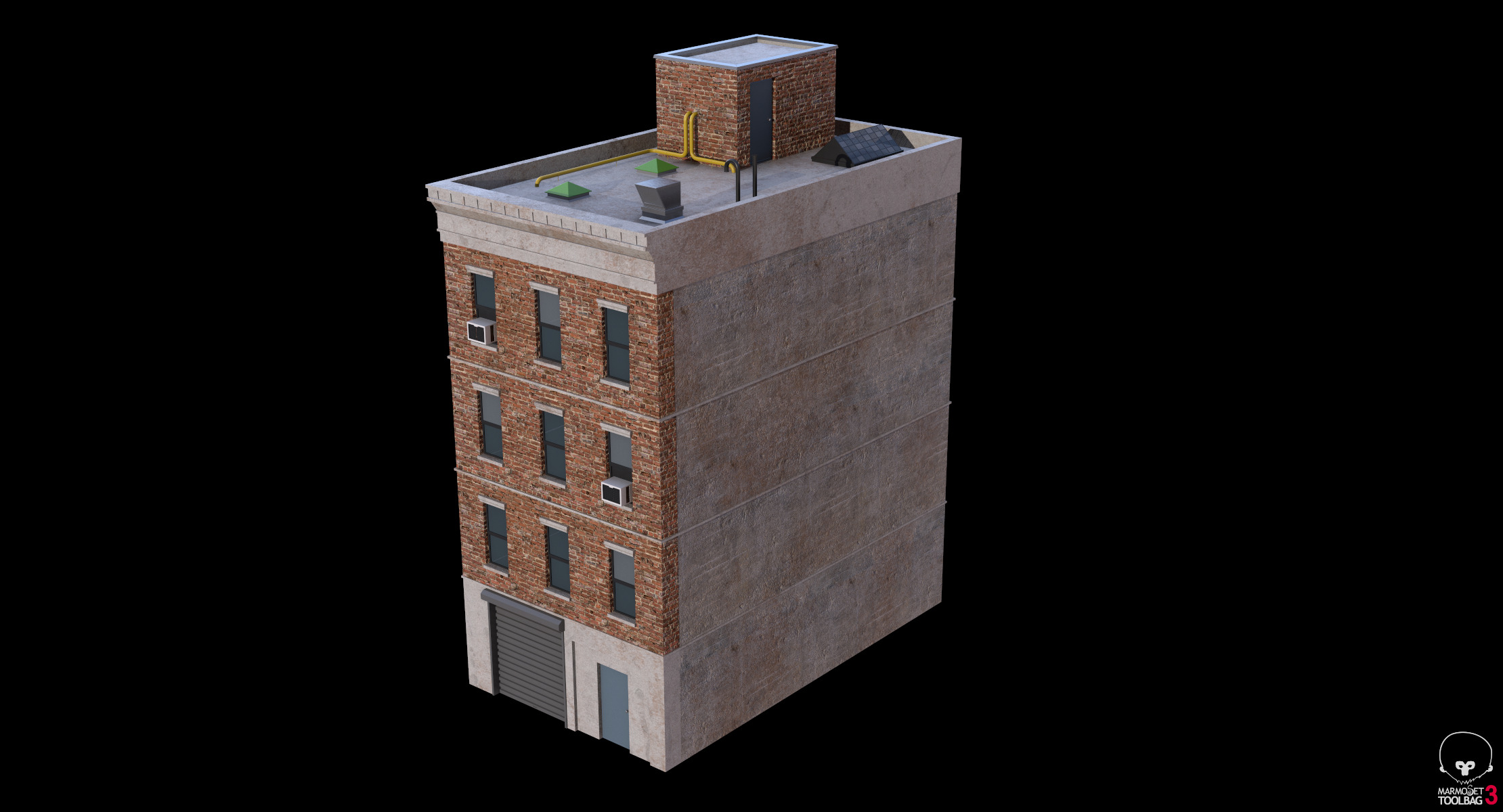 Apartment Building 5 Low-poly 3D model_8