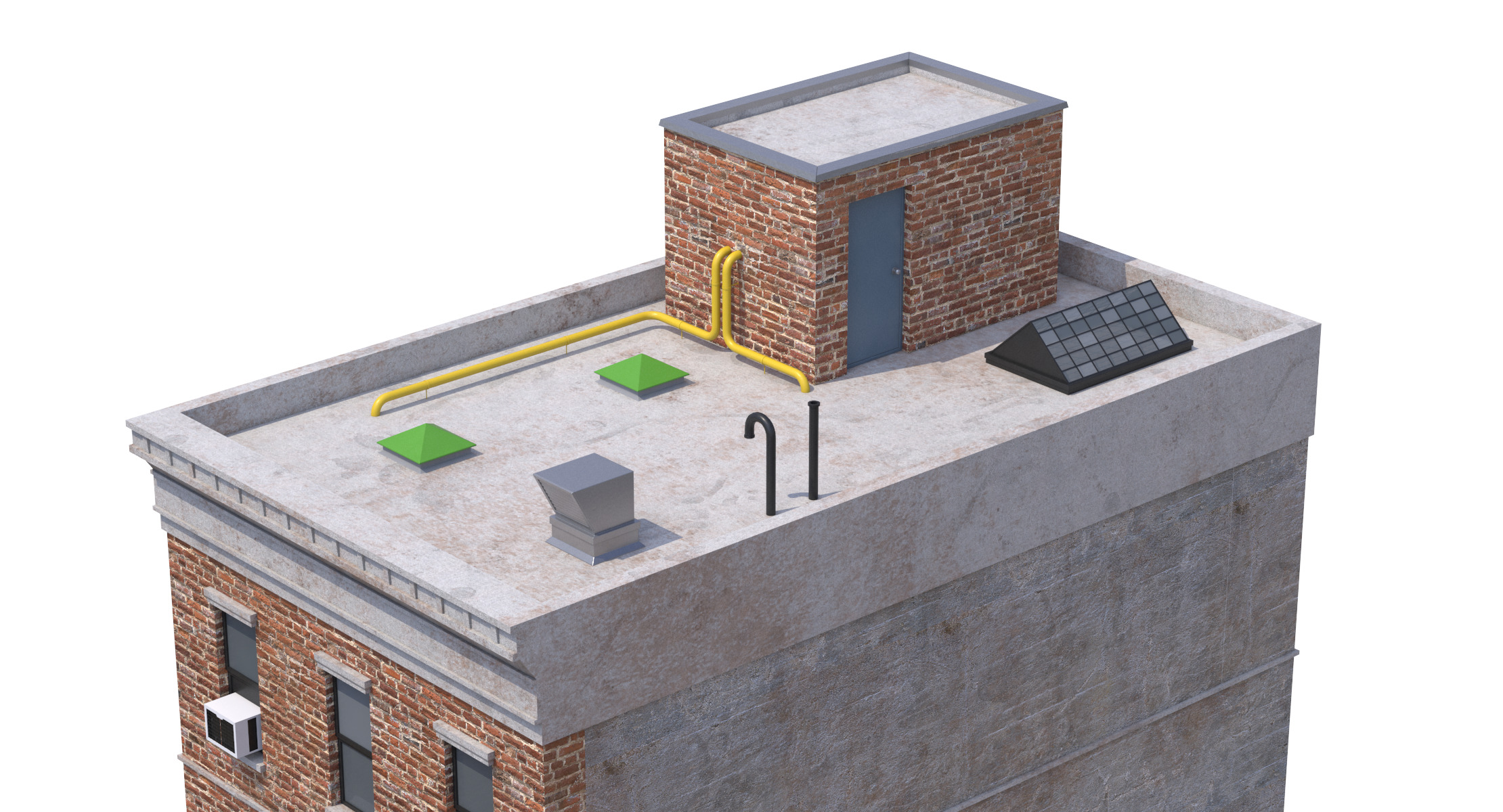 Apartment Building 5 Low-poly 3D model_3