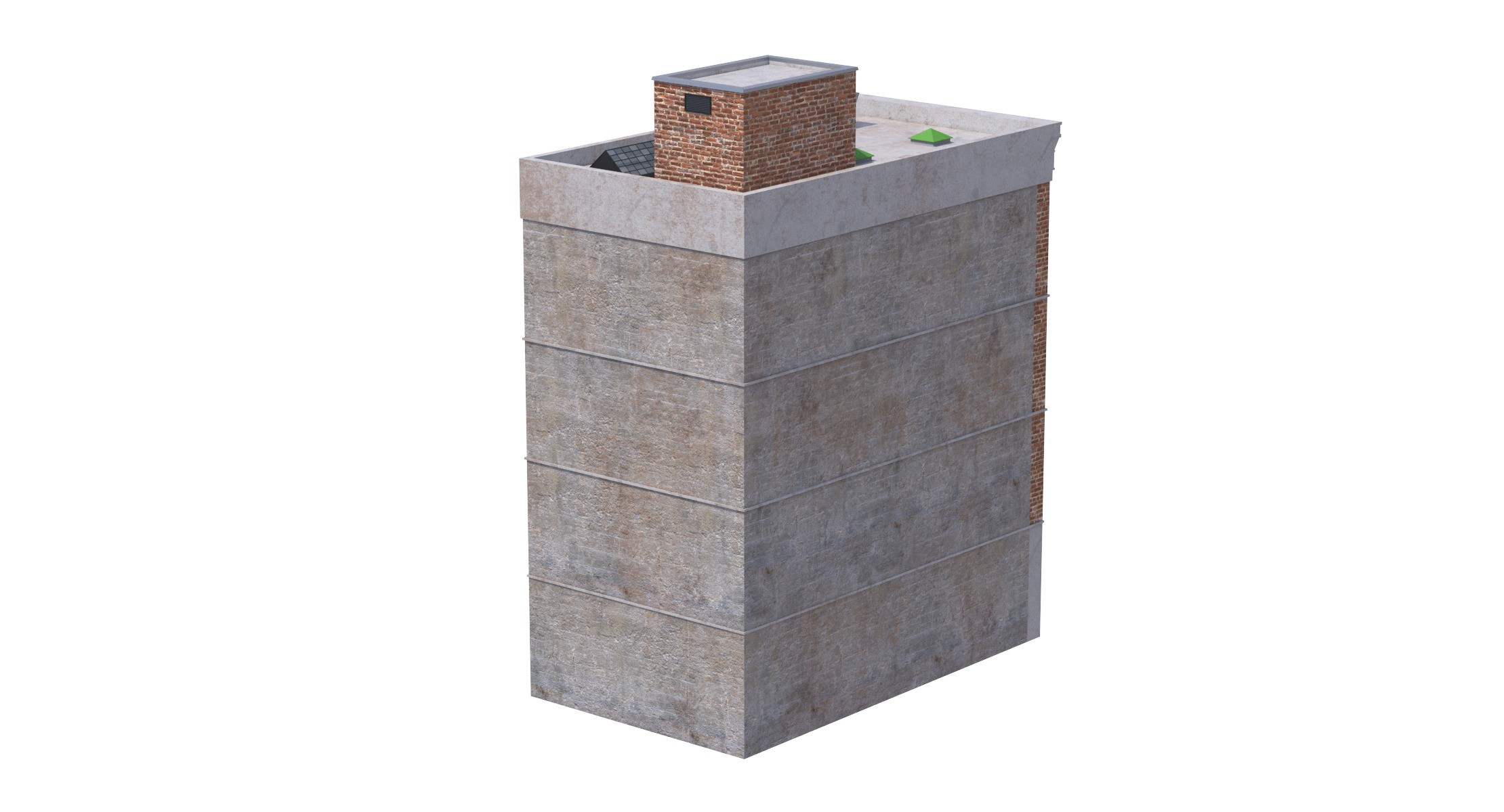 Apartment Building 5 Low-poly 3D model_5