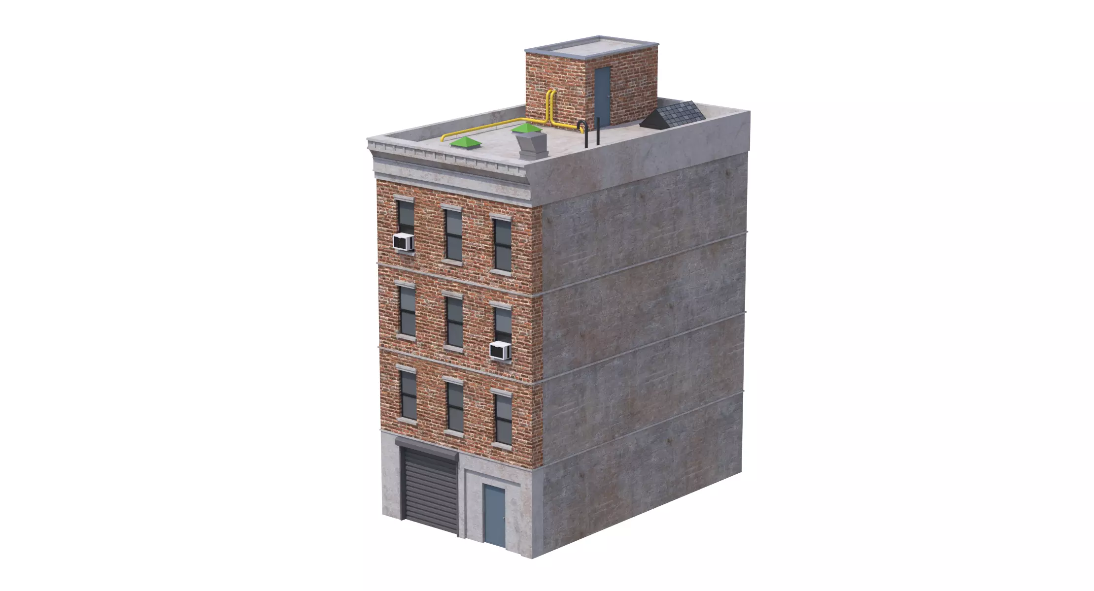 Apartment Building 5 Low-poly 3D model_0