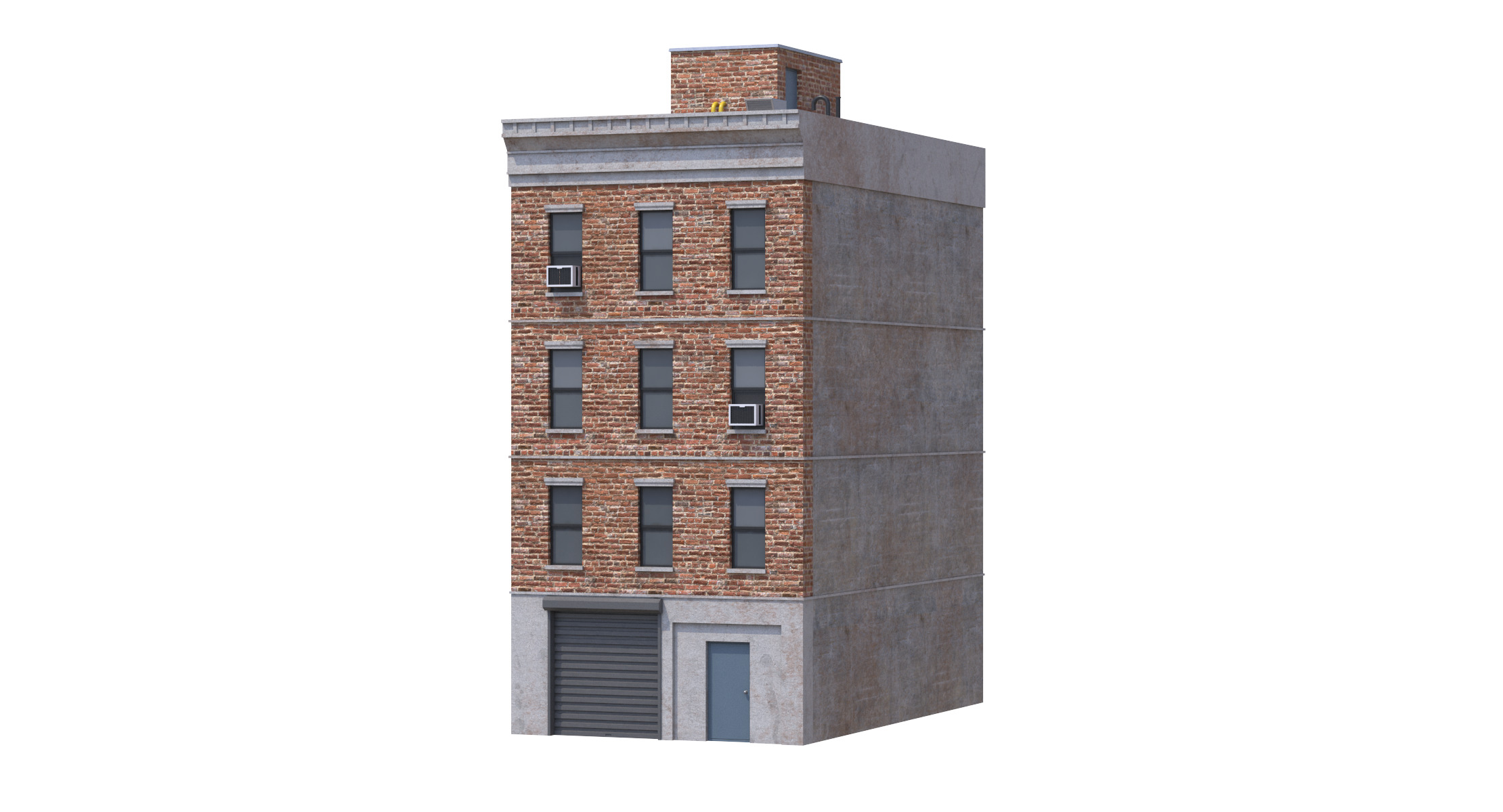 Apartment Building 5 Low-poly 3D model_1