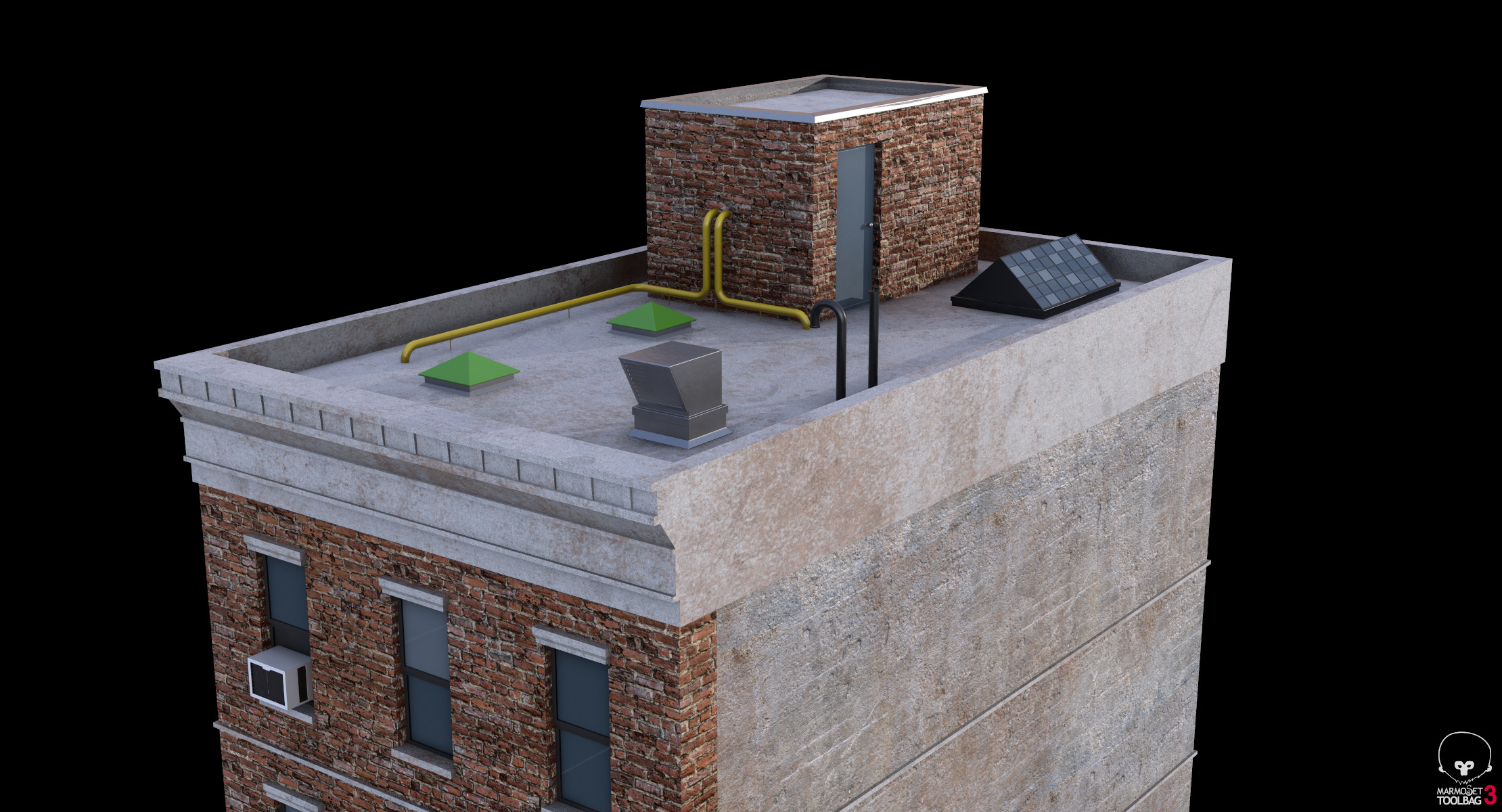 Apartment Building 5 Low-poly 3D model_9