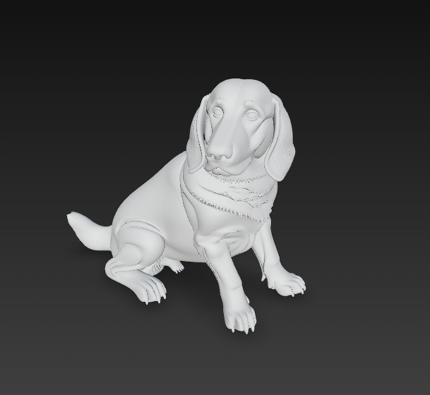 Golden Retriever Dog Realistic 3D Model - Low Poly Realistic Low-poly 3D model_11