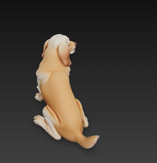 Golden Retriever Dog Realistic 3D Model - Low Poly Realistic Low-poly 3D model_6