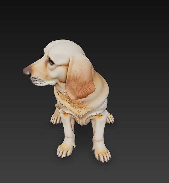 Golden Retriever Dog Realistic 3D Model - Low Poly Realistic Low-poly 3D model_1