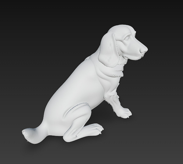 Golden Retriever Dog Realistic 3D Model - Low Poly Realistic Low-poly 3D model_12