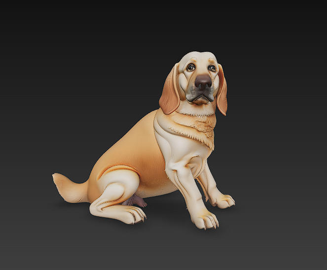 Golden Retriever Dog Realistic 3D Model - Low Poly Realistic Low-poly 3D model_2