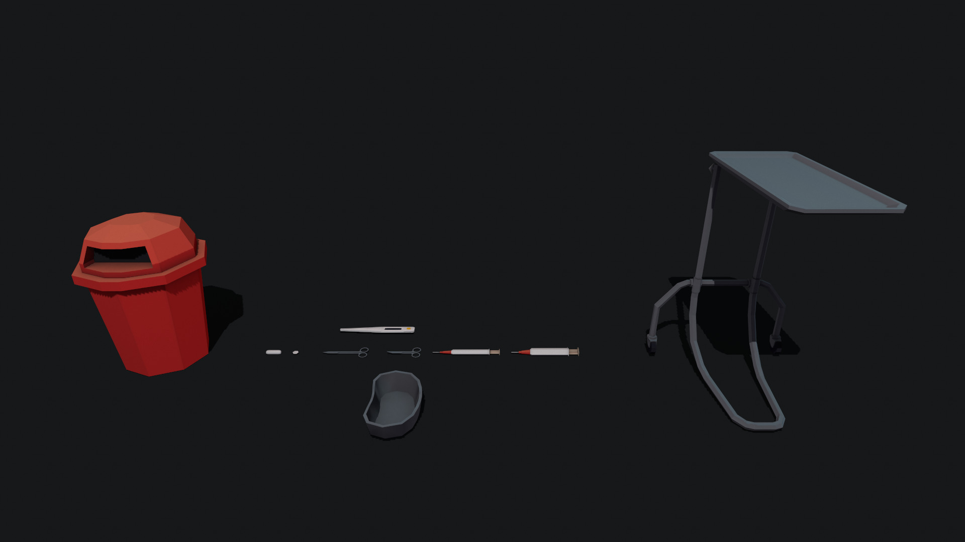 Low-Poly Medical Equipment Pack 3D model_15