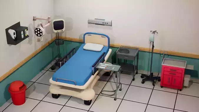 Low-Poly Medical Equipment Pack 3D model