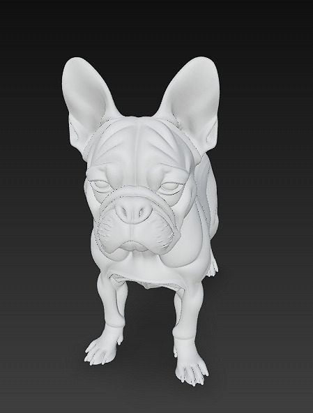 French Bulldog White Dog Realistic 3D Model - Low Poly Realistic Low-poly 3D model_15