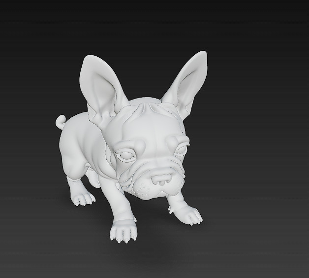 French Bulldog Puppy Dog Realistic 3D Model - Low Poly Realistic Low-poly 3D model_11