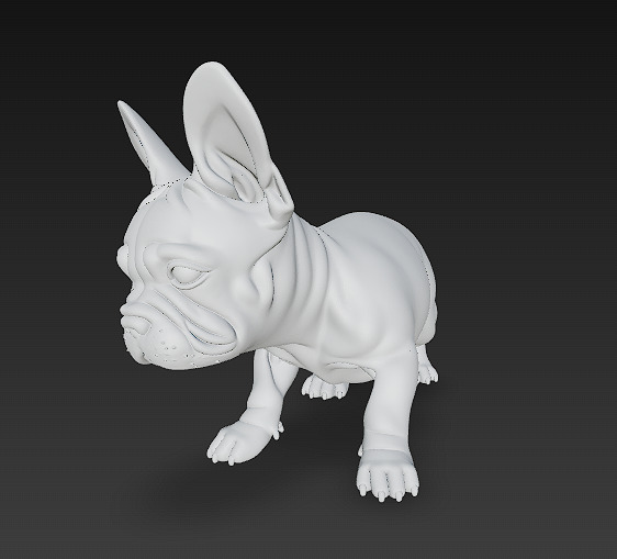 French Bulldog Puppy Dog Realistic 3D Model - Low Poly Realistic Low-poly 3D model_12