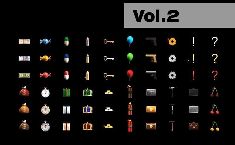 Mobile Power Ups Full Package Low Poly Set Pack Low-poly 3D model_2