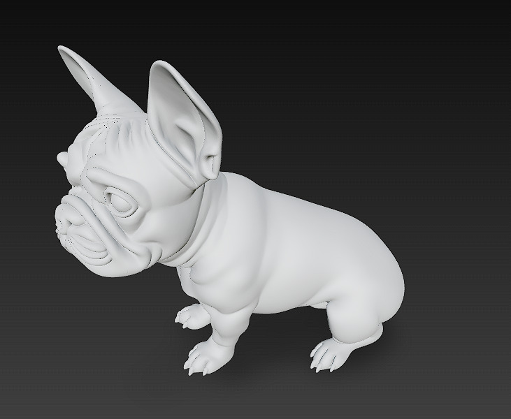 French Bulldog Brown Dog Realistic 3D Model - Low Poly Realistic Low-poly 3D model_13