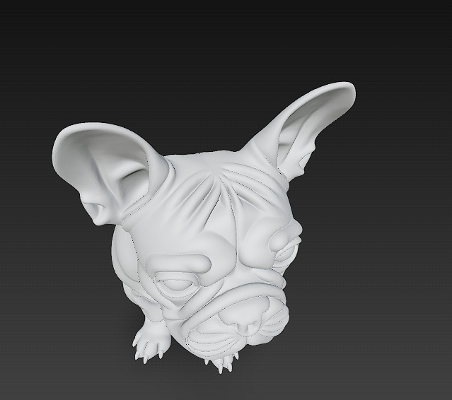 French Bulldog Brown Dog Realistic 3D Model - Low Poly Realistic Low-poly 3D model_11