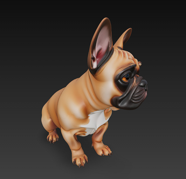 French Bulldog Brown Dog Realistic 3D Model - Low Poly Realistic Low-poly 3D model_1