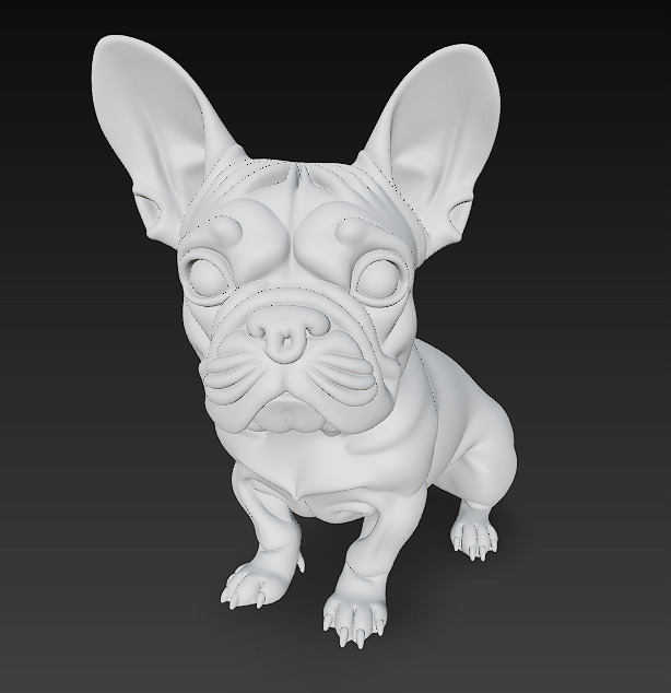 French Bulldog Brown Dog Realistic 3D Model - Low Poly Realistic Low-poly 3D model_12